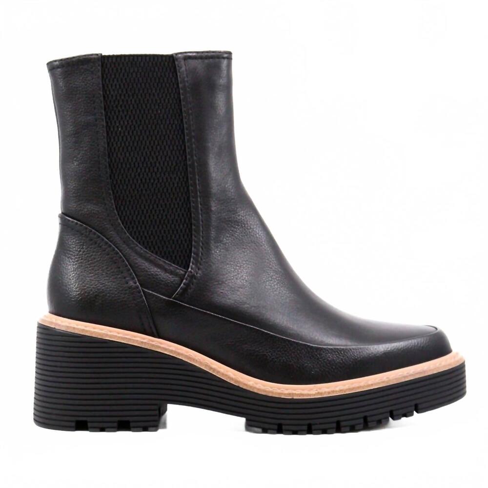 NEW REGARDE LE CIEL women's marta block heel boots in toumble black